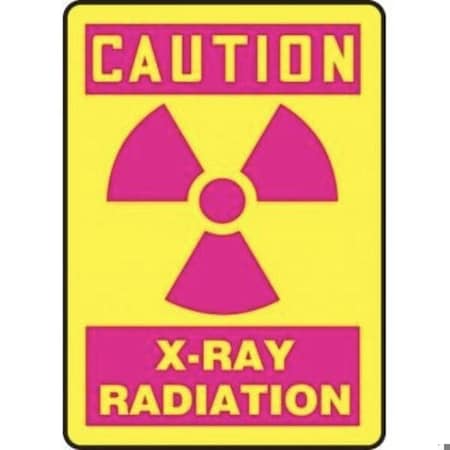 Accuform Radiation & Laser Sign, 10 in H x 14 in W, Accu-Shield MRAD702XP